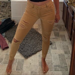 Light mustard yellow jeans